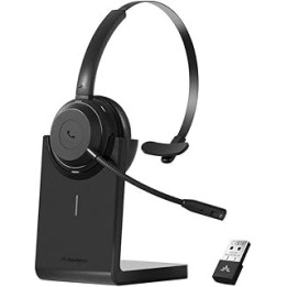 Avantree Alto Solo - Bluetooth 5.1 Wireless Headset with USB Adapter & Noise Cancelling Microphone, Support Phone & PC