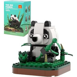MEIEST Mini Animals Building Block Set,Land animal themed Collection Construction Building Bricks Toy,Home Decor (Panda)