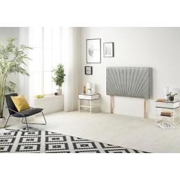 Somnior Beds Bed Centre Platinum Double 82cm Tweed Grey Headboard With Wooden Struts