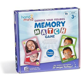 Learning Resources Express Your Feelings Memory Match Game, Emotion Cards for Kids, 80 Tiles, Ages 3+ Matching Card Game,