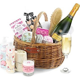 Luxury Pampering Set Gift Basket With Prosecco