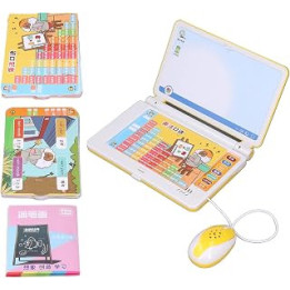 Naroote Kids Learning Computer, English Math Spelling Educational Preschool Laptop for Boys Girls