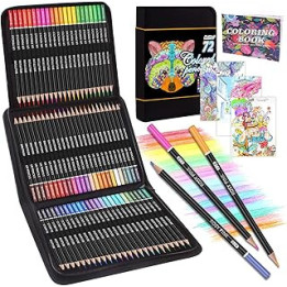 Melifluo 72 Colouring Pencils Set with Black Portable Zipper Bag. Professional Coloured Pencils Perfect for Adult and Artists