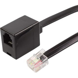 ecabo 3m Modular Extension - Telephone Extension Cable - RJ12 Male to RJ12 Female - Western Male/Female - 6 Core 6P6C - ISDN -