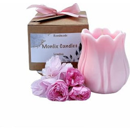 Pink pillar candle,thank you gift,wedding candle gift,jasmine scented,vegan birthday gift for her