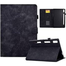 Tablet Case for iPad Mini 5 2019/ Mini 4, Mini 1 2 3 - Premium Leather Embossed Flower Butterfly Shockproof Folio Smart Cover