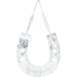 Me To You AGE01003 Tatty Teddy Good Luck Wedding Horseshoe Gift, 10cm, Blue,grey,pink