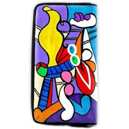Hand-painted leather woman wallet - NUDE WITH STILL LIFE BY PABLO PICASSO - Women's wallets, Made in Italy, Painted Leather,