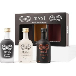 MYST Spiced Apple Rum Salted Caramel & Coffee Tequila Liqueur Gift Set - 3 X 5cl Rum & Tequila Liqueur - 26% ABV Liqueur -