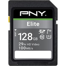 PNY Elite SDXC card 128GB Class 10 UHS-I U1 100MB/s