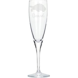 Personalised Tortoise Engraved Champagne Glass, Gift for Men, Gift for Women