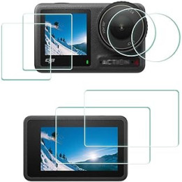 ULBTER Lens Screen Protector for DJI OSMO Action 4 Camera [2+2+2Pack], Tempered Glass Cover 9H Hardness Ultra-Clear Anti-Scrach