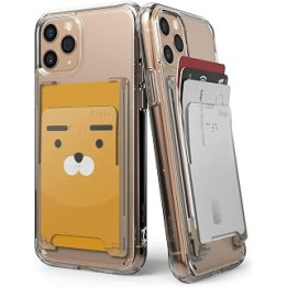 Ringke Slot Card Holder [Clear Mist] [1 Pack] Minimalist Slim Hard Premium PC Mini Clip ID/Adhesive 3M Sticker Credit Card