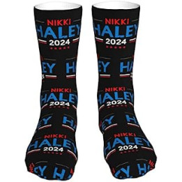 456 Athletic Socks Nikki Haley 2024 Running Socks Breathable Office Socks Classic Work Socks For Women Camping Trekking,40Cm
