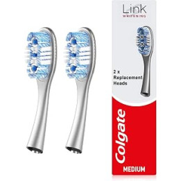 Colgate Link Whitening Medium Toothbrush Heads, Pack of 2