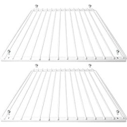 SPARES2GO Fridge Shelf Compatible with Zanussi Refrigerator Freezer (Pack of 2 Shelves, White, Adjustable, Plastic Coated,