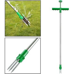 Bprtcra Weeder Grass Puller, Long Handled ragwort fork, Steel Weed Puller Twister Claw Weed Remover Weeding Root Killer Garden