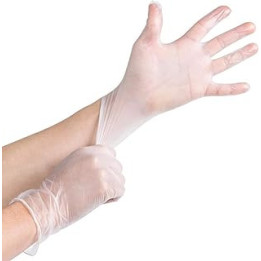 G4GADGET 100 Clear Medium Size Disposable Vinyl Gloves Powder-Free Examination-Gloves Latex-Free
