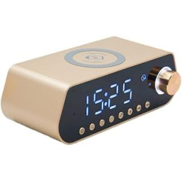 wireless charging alarm clock Wireless Charging Alarm Clock Radio Bluetooth Speaker USB Port Dual Alarm 3 Brightness Dimmable