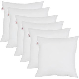 Set of 6-60cm x 60cm Hollowfibre New White Cushion Pad Inner Stuffer Pillow Polyester Insert Square Hypoallergenic (Pack of 6 |