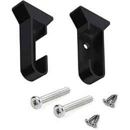Oval End Supports Black Bracket Tube Holder for Wardrobe Rail with Screws