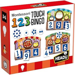 HEADU | 123 Montessori Touch Bingo - learn numbers and quantities and carry out first calculations | Educational Games &