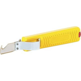 JOKARI 10282 Cable Knife Standard with Hooked Blade, Yellow/Silver