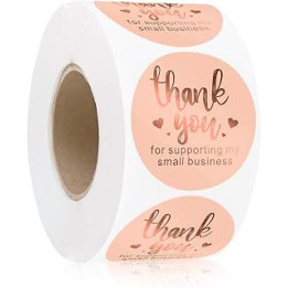 Thank You Stickers, 600 PCS (1.5 Inch/3.8CM),Thank You for Supporting My Small Business Stickers, Perfect for Baking Packaging,