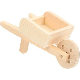Happyyami Mini Cart Outdoor Decoration Wagon Wheel Decor Stroller Accessories Toys Tiny Wheelbarrow Model Micro Landscape