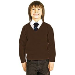 Boys School Uniform V Neck Premium Wool Mix Knitted Pullover Jumper