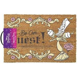 Pyramid International Beauty And The Beast Doormat (Be Our Guest Design) 40cm x 60cm. Full Sized Disney Princess Welcome Mat.