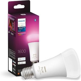Philips Hue White and Colour Ambiance Smart Light Bulb 100W - 1600 Lumen [E27 Edison Screw] With Bluetooth. For Indoor Home