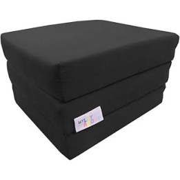 MyLayabout Adult Z Bed Memory Foam Fold out/Chairbed/Mattress | 10 Colour | Single (Black)