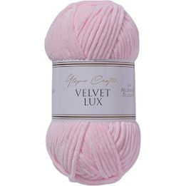 Utopia Crafts Velvet Lux Chenille Super Soft Chunky Yarn for Knitting and Crochet, 100g - 110m (Pink Swan)