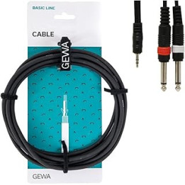 GEWA Alpha Audio 190120 Basic Line Y-Kabel (1,5 m, Stereoklinke auf Monoklinke)