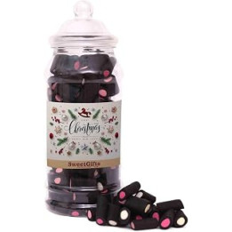 Sweet Gifts Christmas Sweets Jars - Liquorice Cream Rock - Christmas White Label - Medium Jar - 700grams, (Pack of 1)