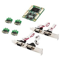 YUMIN Mini PCIe 4 Port RS422 RS485 Db9 Medium Size Mini PCI Port Serial Card Industrial I/O Controller