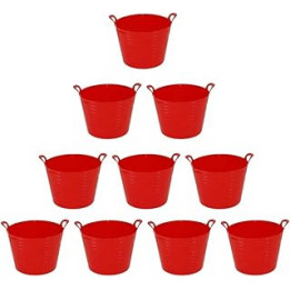 (Set of 10)- 42L Litre Large Robust Flexi Tubs Multipurpose Flexible Rubber Storage Container Buckets Garden Trugs Laundry
