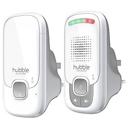 Hubble Listen Audio Baby Monitor with DECT Wireless Connectivity, Up to 50m Range, High Sensitivity Microphone, Visual Sound