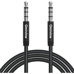 Omivine 3.5mm Audio Cable 4-Pole TRRS Aux Male to Male Microphone Cord for Car, Headphone, Smartphone, Speaker, Laptop PC TV,
