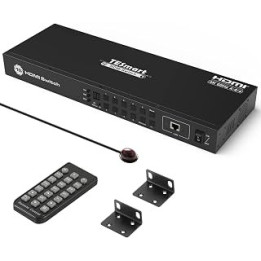TESmart HDMI Switch 16 Port, 16x1 4K@60Hz HDMI Switcher, EDID Emulator, RS232/LAN Port, HDCP 2.2, Auto Scan, Auto Detection, 16