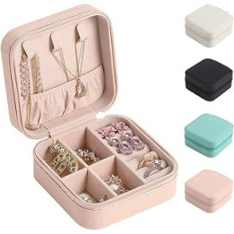 homchen Small Jewellery Box, Travel Jewelry Storage Organizer Case for Girls Women Wife Mother’s Rings Earrings Necklace