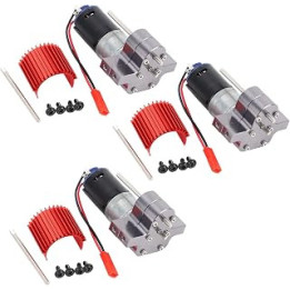 YOMAKAVI 3X 370 Brushed Motor+Alloy Heat Sink Set with Steel Gears for C14 C24 B14 B24 B16 B36 6X6