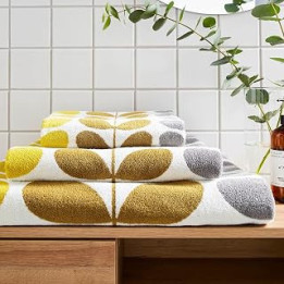 Orla Kiely Trio Stem Dune TowelsBathroom Linen: Hand Towel, 50x90cm