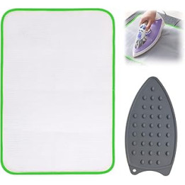 1 piece of silicone ironing rest mat, with 1 piece of ironing heat insulation mat, iron rest mat, portable ironing mat, thermal