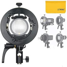 Godox S2 New S-Type Flash Mount Bowens Mount for Godox V1 V860II AD200 AD400PRO TT350 TT685 Speedlite with Snoot (S2)