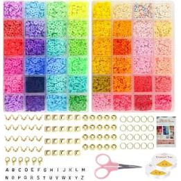 VSRG 7400 Pcs+ Clay Bead Kit for Jewellery Making: Bracelets, Necklace, Ear Rings & More. Suitable for Both Children & Adult