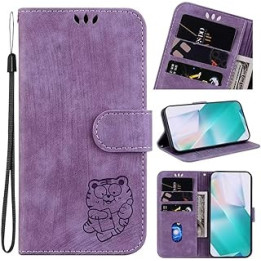 Moto G 5G Plus/Moto One 5G Case, Flip PU Leather Shockproof Wallet Phone Cases Embossed Tiger Folio Slim Fit Magnetic