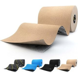 SPORTTAPE Extra Wide Kinesiology Tape 10cm x 5m - Beige | Extra Sticky, Waterproof, Hypoallergenic | Wide KT Sports Tape,