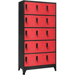 vidaXL Locker Cabinet Office Home Indoor Furniture Modern Storage Filing Cabinet Locker with Air Vent Name Tag Holder